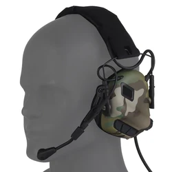 Orejeras tácticas antirruido activo con riel para casco y PTT Kenwood