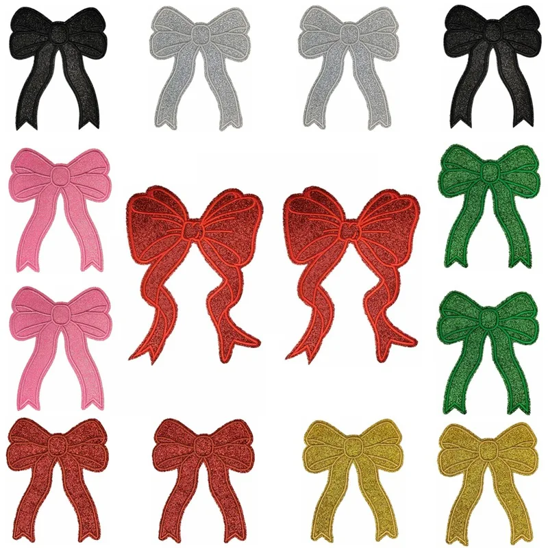 Parche para coser con emblema de lazo brillante, parches bordados con lazo dorado para gorra, accesorios de ropa, parches de apliques para mochila DIY - imagen 5