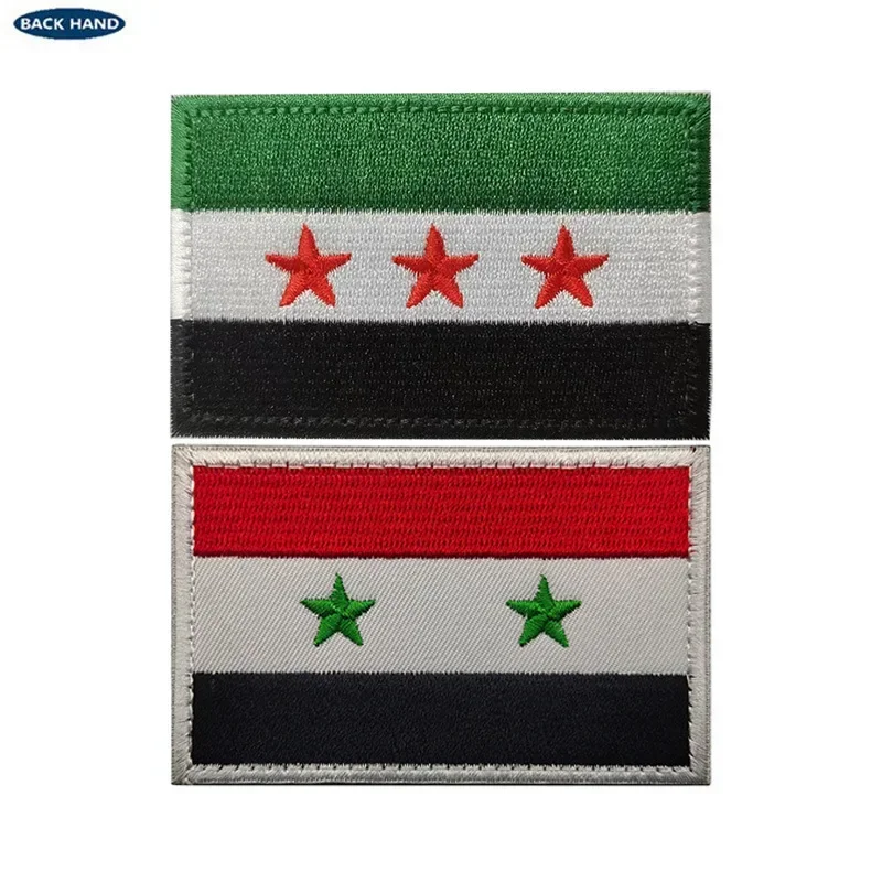 Bandera siriana Siria Samsung parches brazalete parche bordado gancho y bucle bordado insignia para mochila ropa táctica y sombreros - imagen 3