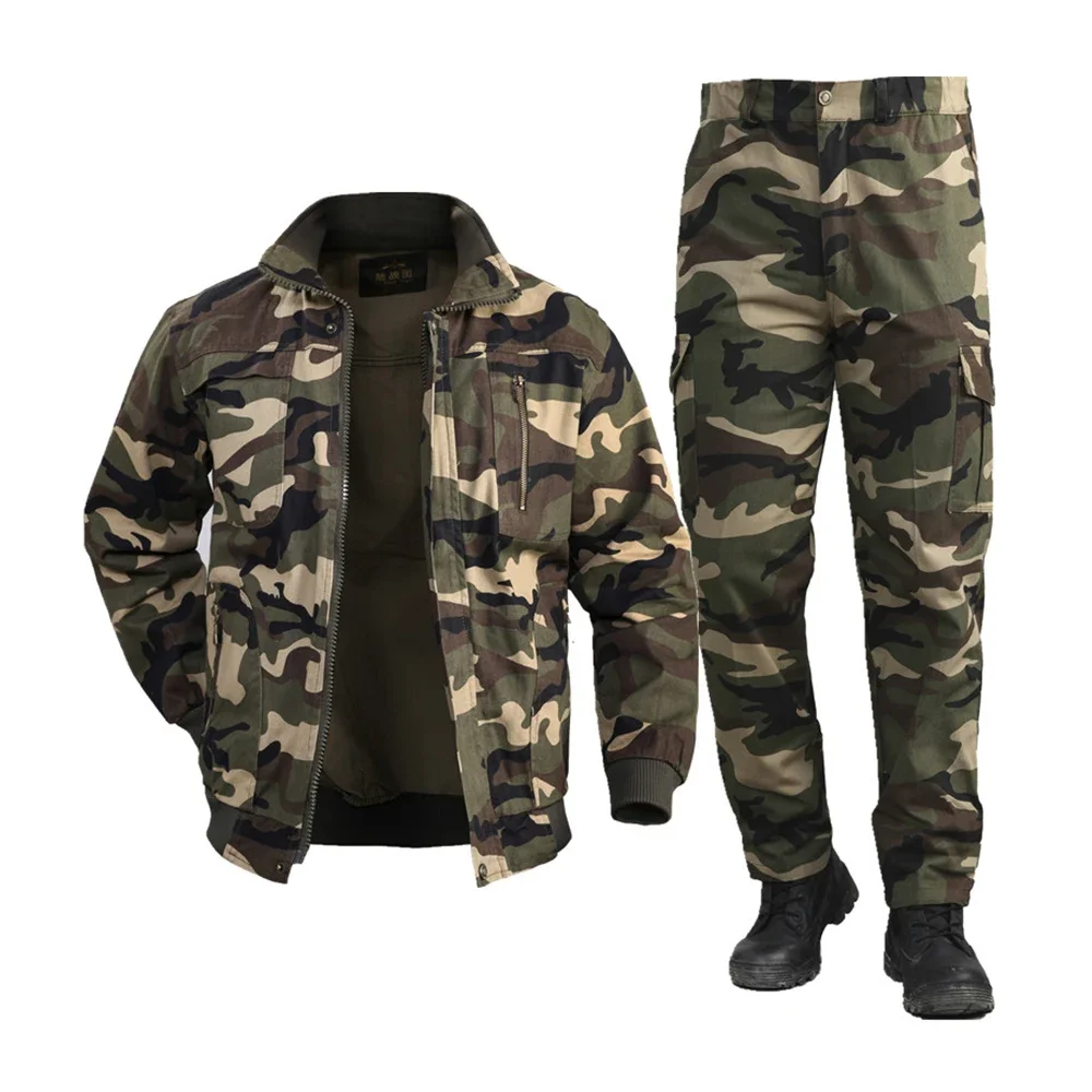 Conjunto de chaqueta de caza de algodón para hombre, pantalones Cargo, Camuflaje táctico, uniformes de combate Multicam, bombardero, ropa de trabajo suave al aire libre, Invierno - imagen 3