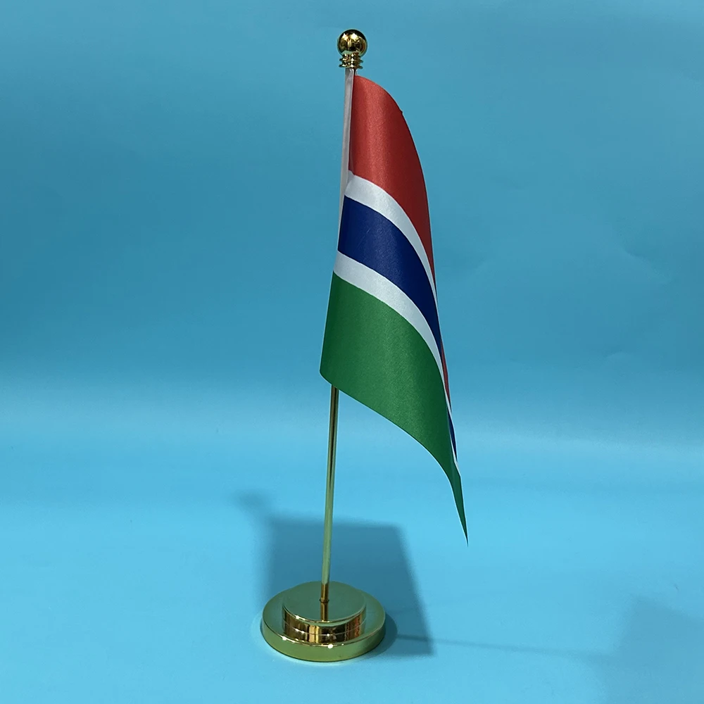 BANDERA DE SKY Escritorio de oficina Bandera pequeña Bandera de Gambia 14x21 cm Poliéster Bandera nacional de Gambia Banner de país de GAM Adornos de escritorio Banderas - imagen 3