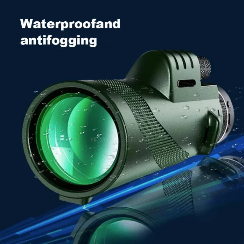 Monocular HD de 80x100 para adaptador de teléfono inteligente, telescopio trípode con prisma BAK4 para observación de aves, caza, senderismo, acampada al aire libre - imagen 3