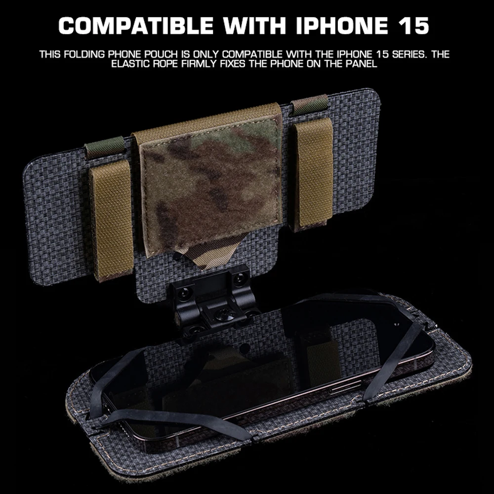 Tablero de navegación plegable MOLLE táctico para IPHONE 15 PRO MAX, bolsa para teléfonos móviles, chaleco de caza Airsoft, funda para mapa, equipo de Panel administrador - imagen 4