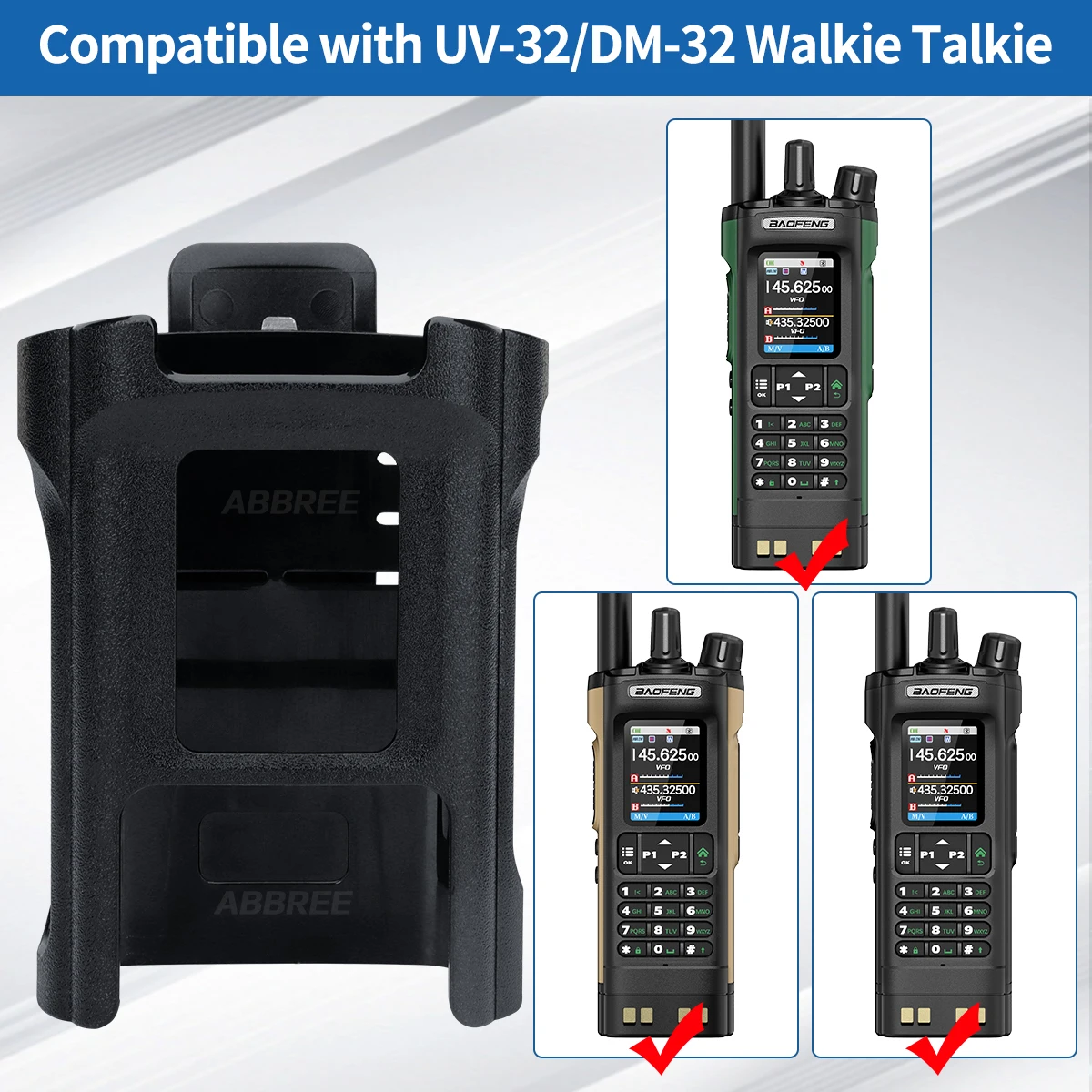 Baofeng UV-32 Walkie Talkie cinturón Clip funda de transporte para UV32 DM32 DM-32 soporte de Radioaficionado bidireccional accesorios originales - imagen 2