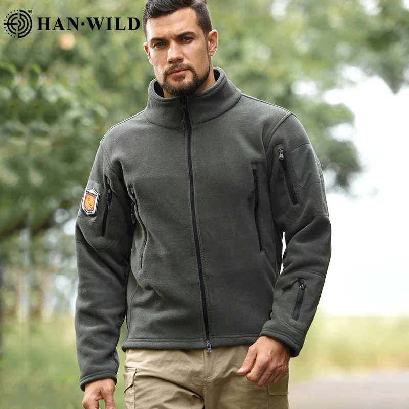 Abrigo térmico de lana para hombre, chaqueta táctica, abrigos con capucha Airsoft, chaquetas de senderismo Softair, tela de caza de Safari, Tops de combate para acampar - imagen 5