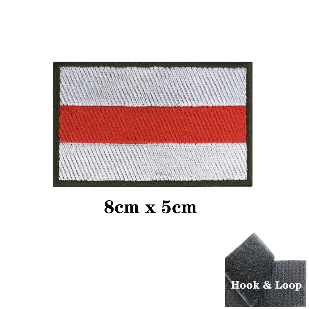 Brazalete con bandera de la República de Bielorrusia, parche bordado con lazo de gancho, insignia bordada con plancha, raya Moral militar - imagen 5