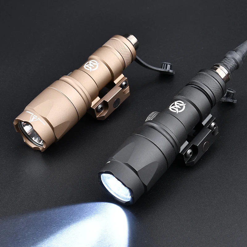 WADSN-linterna LED táctica M300A, juego de lámpara de explorador de caza, interruptor de foco, Base de montaje trasera, Riel de 20MM, 400 lúmenes - imagen 4