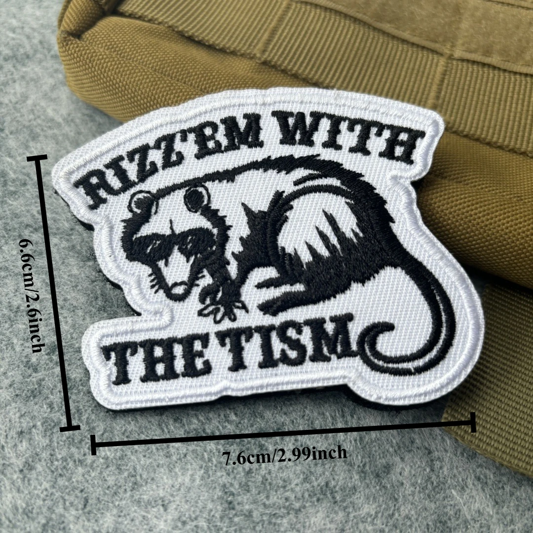 Parches tácticos Possum, parche de gancho y bucle bordado de mapache divertido, brazalete militar de moral, insignia, mochila, pegatinas para ropa - imagen 3