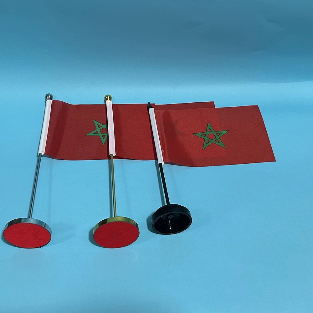 BANDERA DE SKY, bandera de escritorio de oficina, bandera de Marruecos, 14x21cm, poliéster, bandera nacional marroquí, adornos de escritorio, banderas - imagen 2