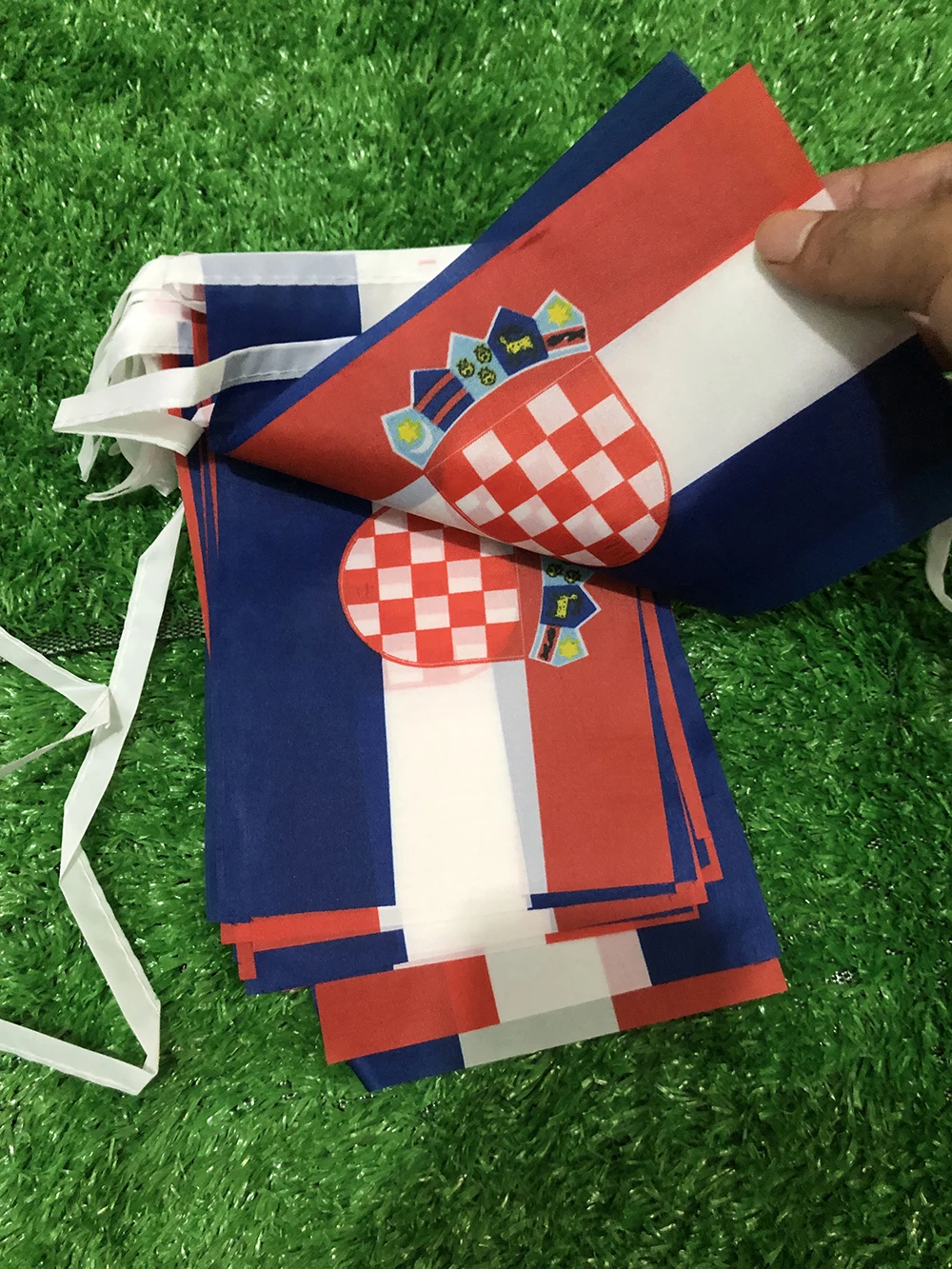 BANDERA SKY 14x21cm 20 unids/lote croacia bandera de cuerda banderines para decoración de fiestas y vacaciones - imagen 3