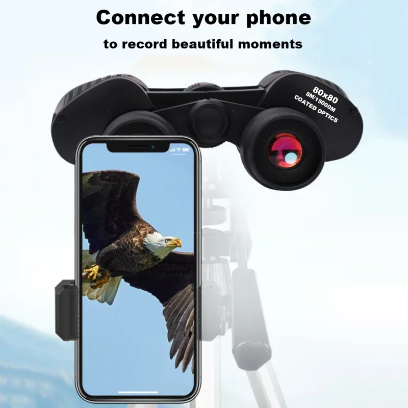 Binoculares 80X80 de largo alcance 15000m HD telescopio de alta potencia lente de vidrio óptico visión nocturna de poca luz para Deportes de caza - imagen 5