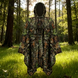 Capa de caza de camuflaje militar 3D para hombre, trajes tácticos Ghillie Airsoft para exteriores, ropa