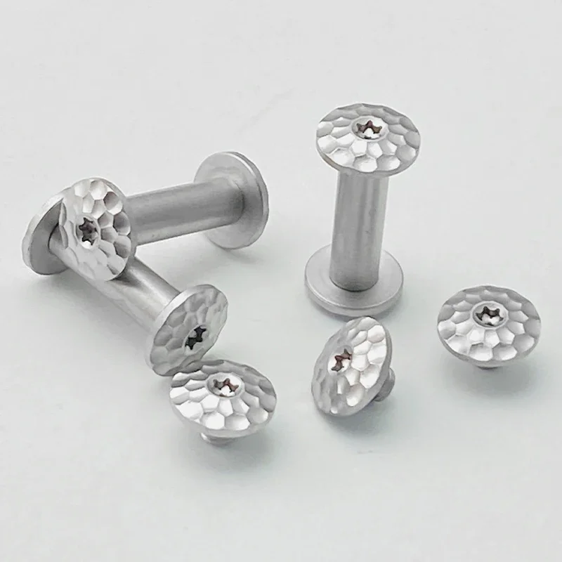 Cabeza de flor de ciruelo de acero inoxidable 416, tornillo M4 para piezas de mango de cuchillo DIY, accesorios de fabricación de embriones de cuchillo modificado, 2 juegos - imagen 3