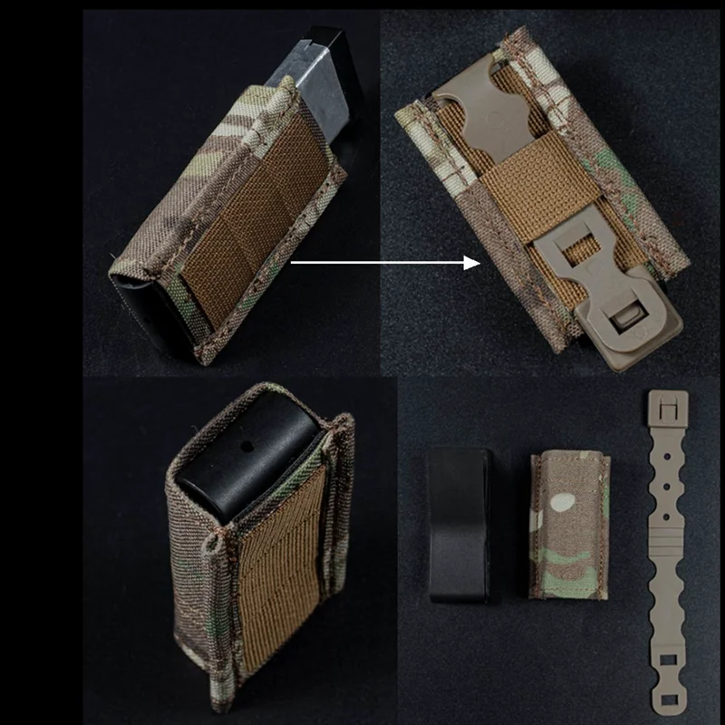 FAST 1911/9mm bolsa de un solo Mag táctica Molle funda de una sola revista para GLock 17 19 22 23 43 combate 9mm Mag Bag - imagen 2