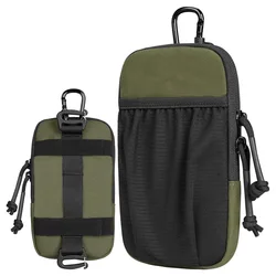 Riñonera compacta para dispositivos de utilidad EDC para exteriores, soporte para cinturón para teléfono resistente al agua con función plegable para viajes y deportes