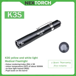 NEXTORCH Penlight UV con clip trasero – Linterna médica táctica EDC
