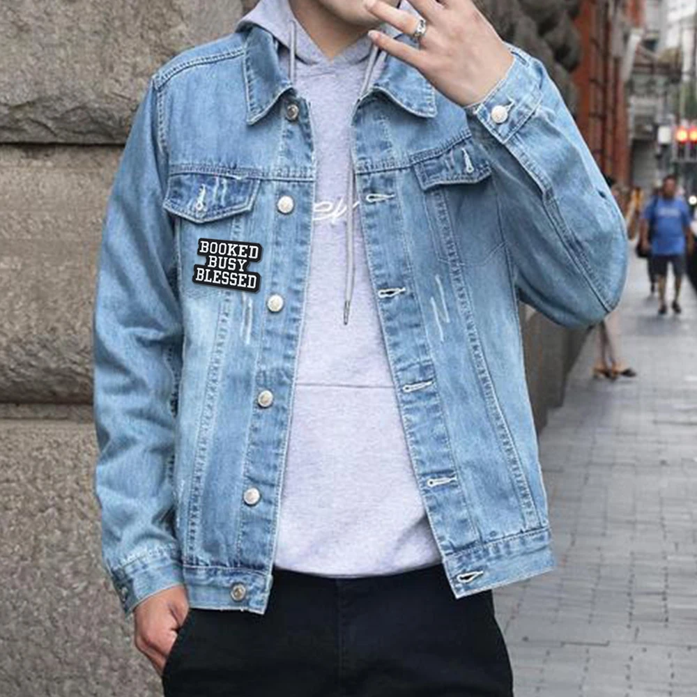 Booked Busy Blessed-parches bordados, adhesivos de tela, accesorios de ropa, apliques para planchar, coser para ropa y chaqueta - imagen 5