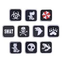 Parche PVC 3D calavera biohazard táctico militar