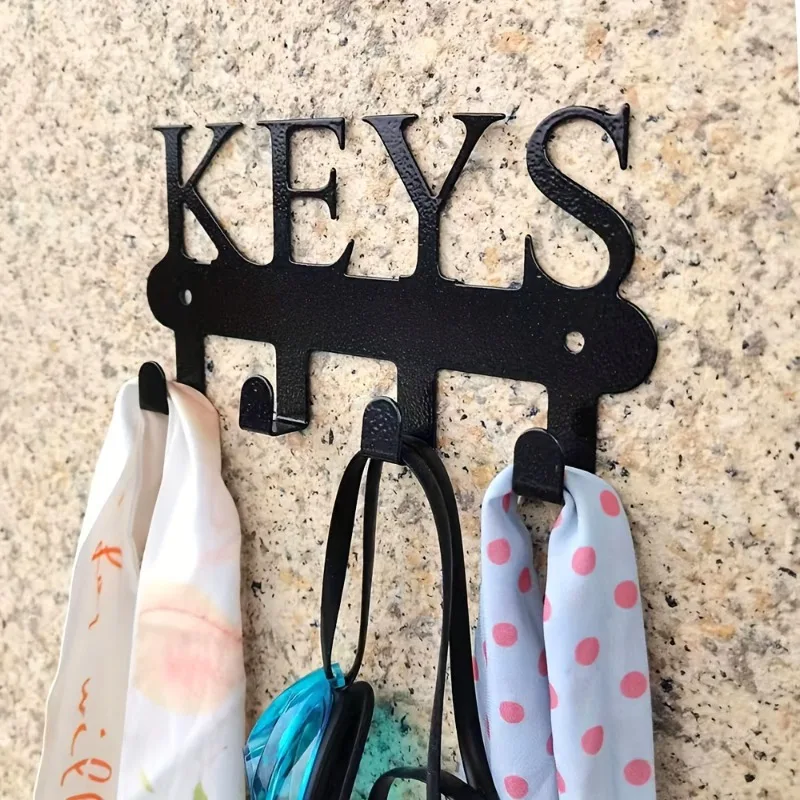 Gancho metálico de pared para llaves y ropa, almacenamiento - imagen 4