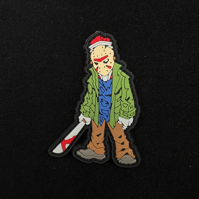 Jason Voorhees Friday parches de gancho y bucle PVC caucho suave capítulo de moral, ropa al aire libre mochila insignia de parche diy
