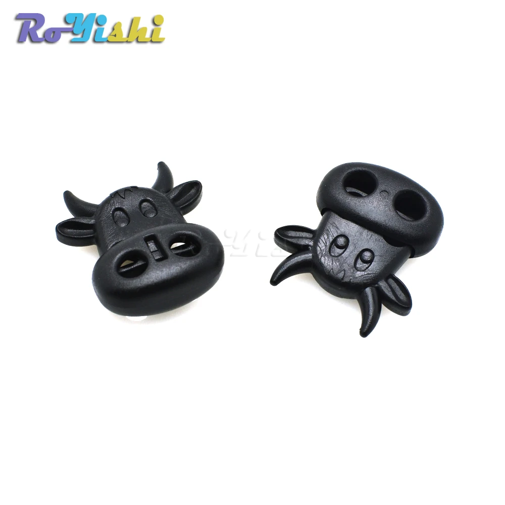 RoYishi Tapón de palanca de bloqueo de cable Tamaño de estilo de cabeza de vaca de buey negro de plástico: 28 mm * 24,5 mm * 8,8 mm Clip de palanca - imagen 3