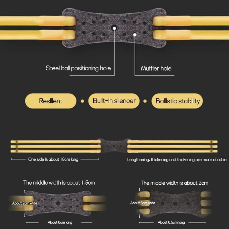 Tirachinas de tiro de caza, banda de tubo de goma de látex Natural, piezas de tiro de eslinga, catapulta elástica, equipo de cuerda elástica - imagen 4