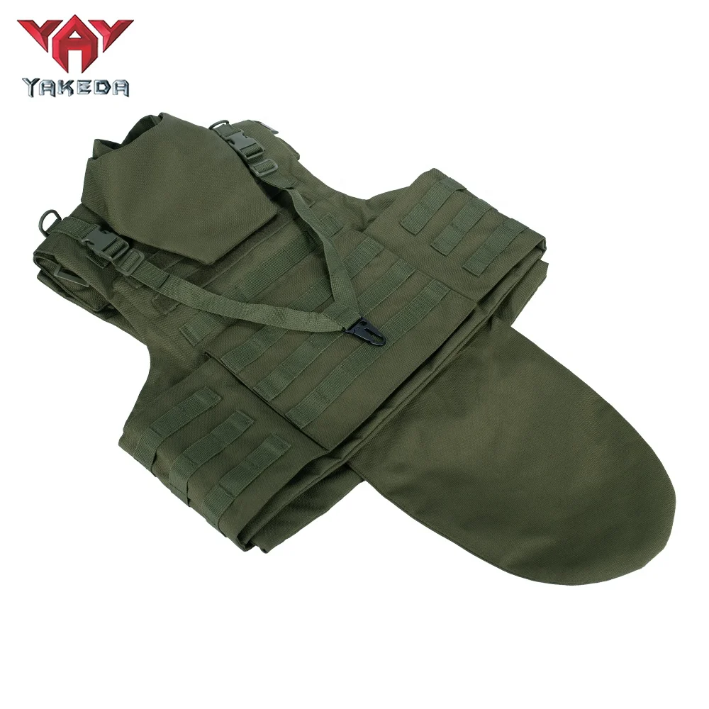 YAKEDA-Chaleco táctico de protección MOLLE verde, Chaleco táctico con cuello y entrepierna - imagen 3