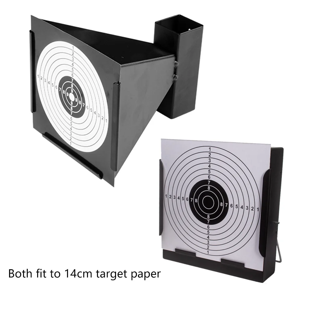 Embudo táctico de 14cm para Rifle de aire, soporte para objetivo de tiro, trampa de pellets con 100 Uds. De papeles, accesorios de entrenamiento Airsoft montados en la pared - imagen 3