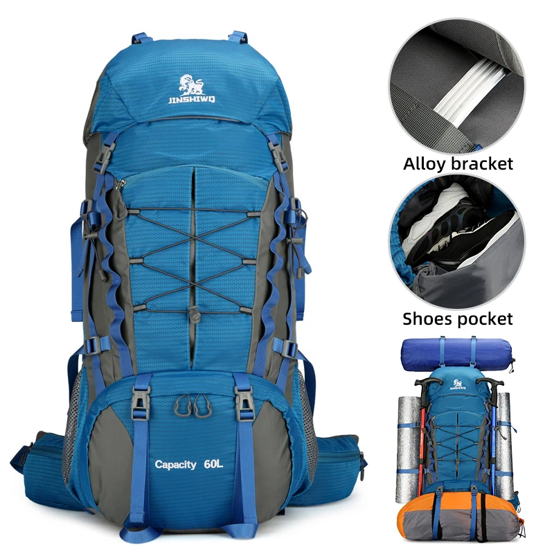 Mochila de acampada para montañismo, mochila multicapa para deportes al aire libre, viajes, senderismo, escalada, senderismo, paquete con compartimento para zapatos - imagen 5