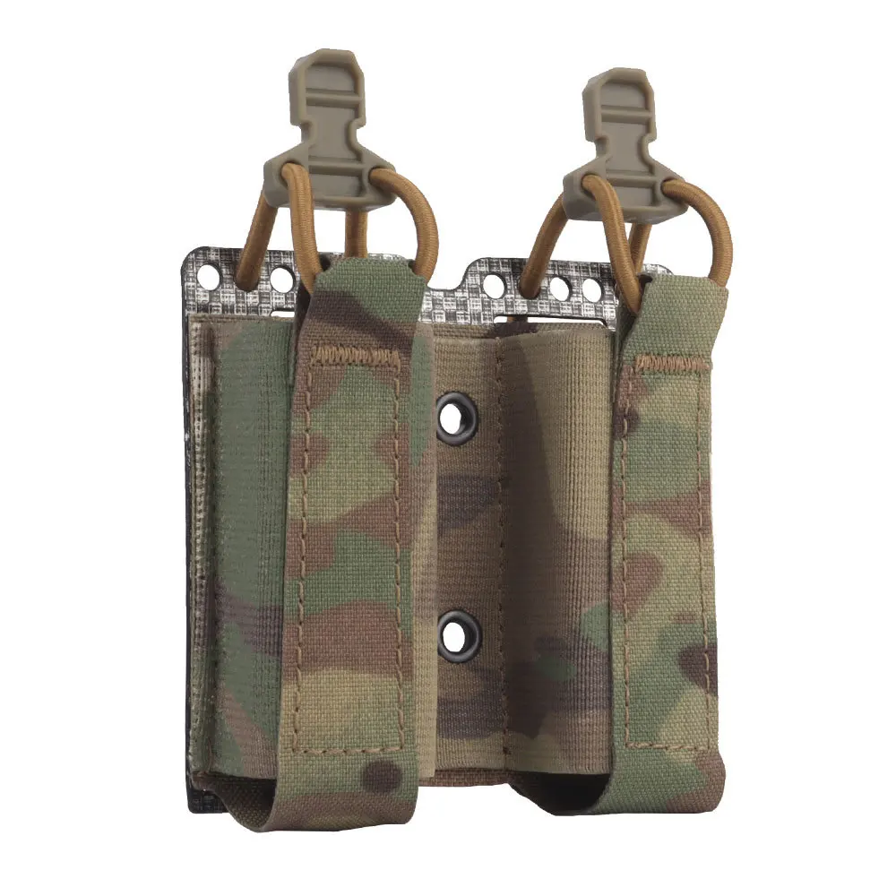Bolsa doble para revista de pistola, soporte magnético de 9mm, cuerda elástica de retención, bolsa para cartuchos del ejército para caza y Paintball Airsoft, 1911 - imagen 2