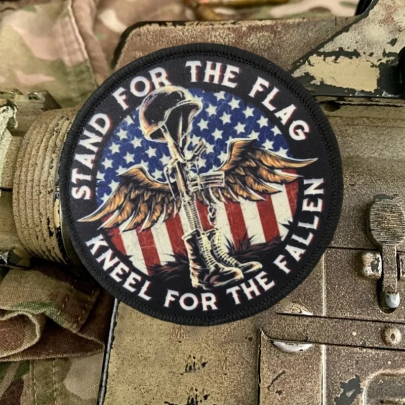 Parche de bandera táctica, brazalete impreso, insignia de moral, parches de bucle de gancho, pegatinas para mochila de ropa - imagen 3