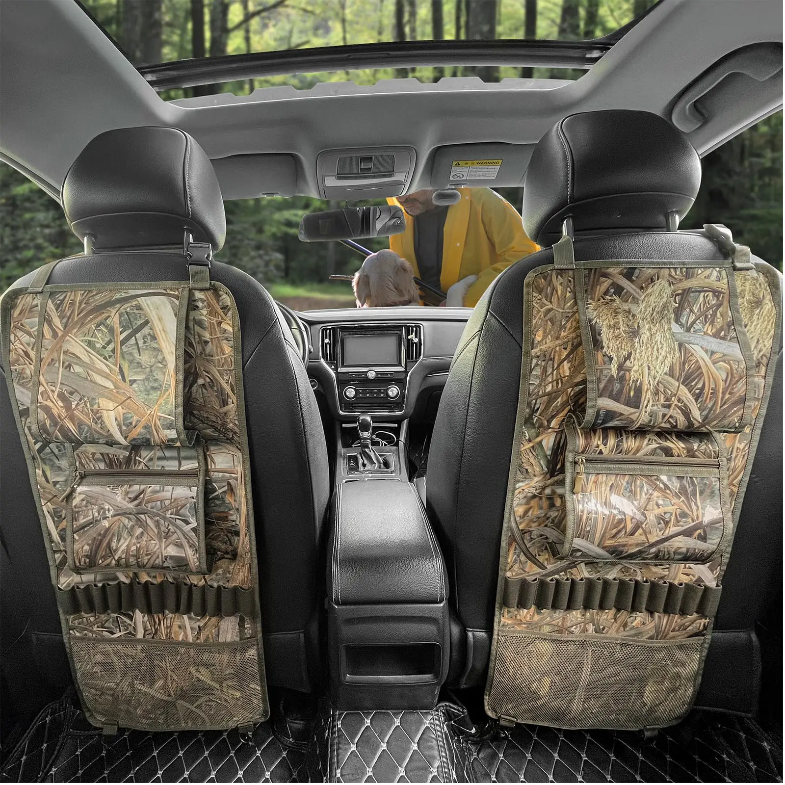 Estante táctico para pistola trasera de asiento de coche, organizador de correa de fijación de balas para Rifles de caza, soporte para camioneta, 2 paquetes - imagen 2