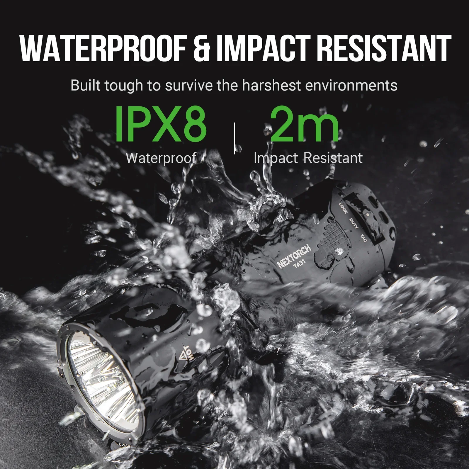 NEXTORCH TA31 10000 lúmenes linterna ultrabrillante fuerte, linterna táctica de alta potencia, camping usbc, recargable - imagen 5