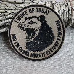 Parche moral táctico bordado Opossum con velcro para MOLLE