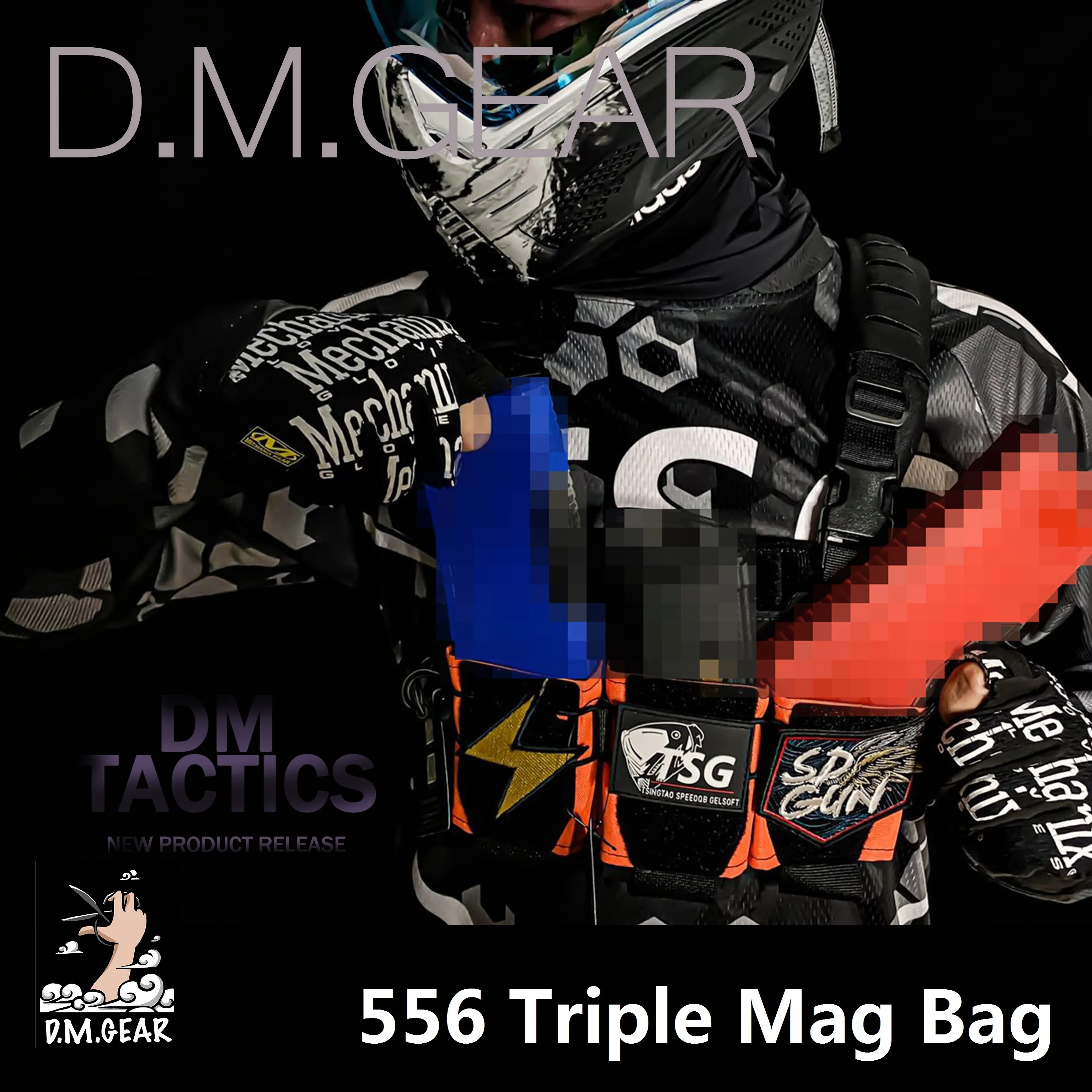 DMGear-chaleco táctico multifunción Triple Mag para hombre y mujer, traje de Color personalizado SQB, equipo de caza, 556 - imagen 2