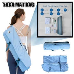Bolsa para esterilla de yoga, correa de hombro ajustable acolchada para esteras de hasta 26 ", almacenamiento con múltiples bolsillos para elementos esenciales para yoga, pilates y fitness