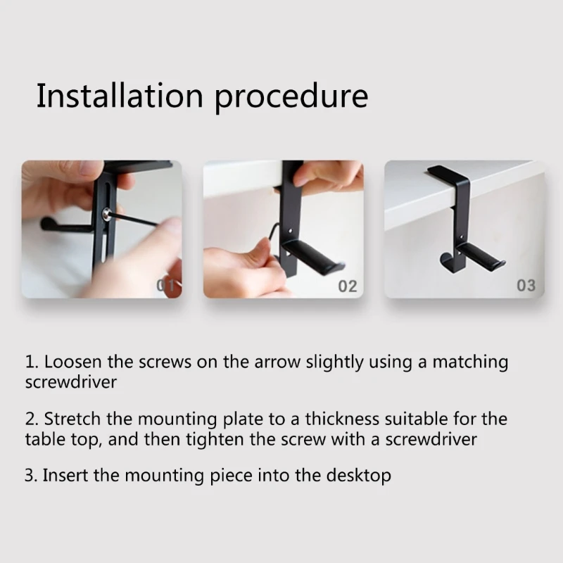 Soporte gancho para auriculares para videojuegos, instalación sin tornillos, soportes Clip duraderos, gancho escritorio - imagen 2
