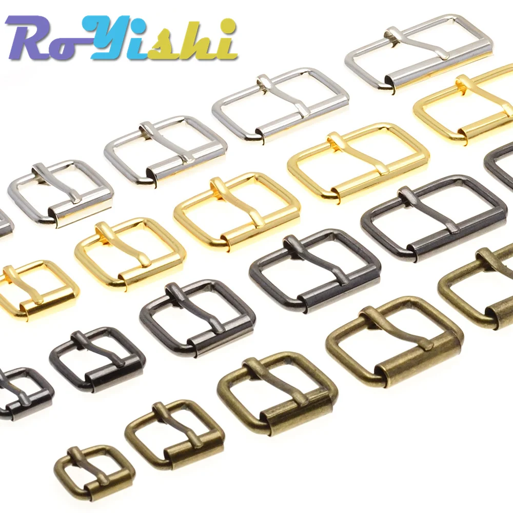 Hebillas de cinturón de un solo rodillo, alambre de Metal formado para bolso de mano, correa de zapato, anillo rectangular, reparación artesanal de cuero, decoración DIY, 5 uds. - imagen 5