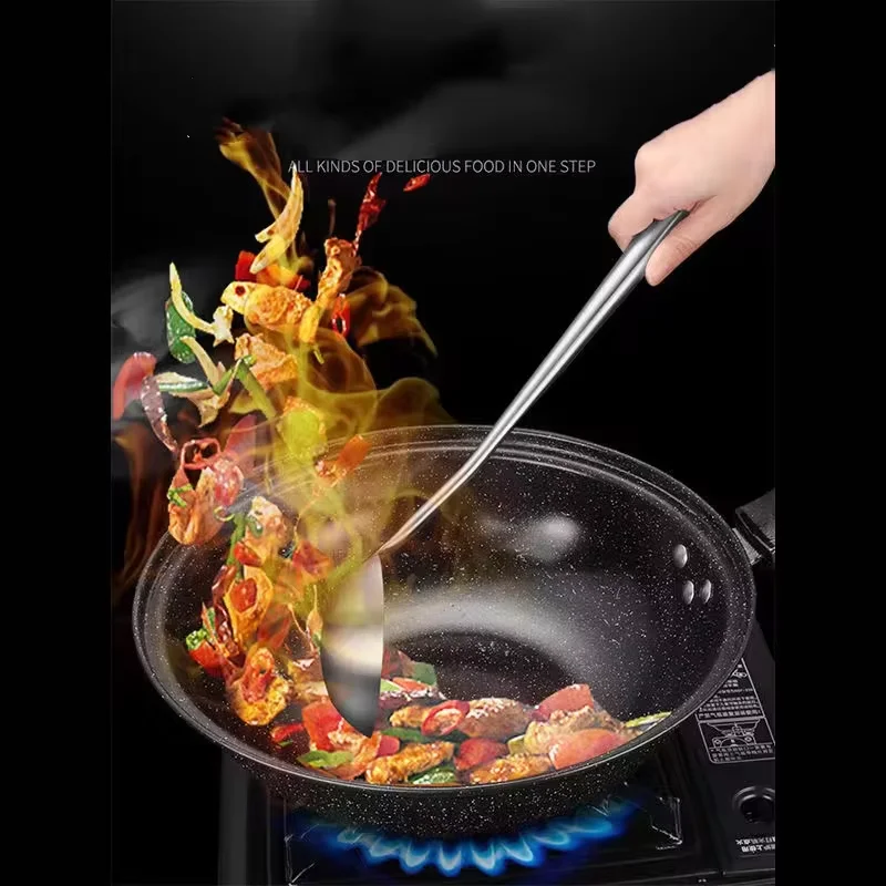 Espátula Wok de acero inoxidable 304, accesorios de cocina de Metal, cuchara de arroz ranurada, cucharón, herramientas de cocina, juego de utensilios, envío directo - imagen 3