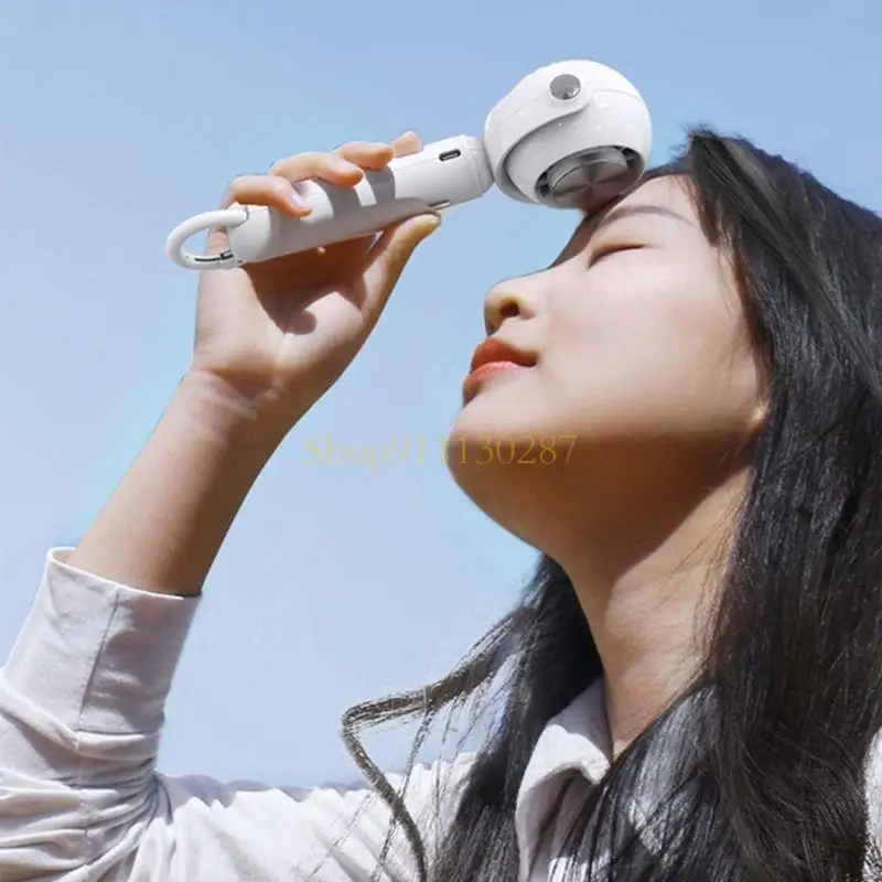 J1HC Mini Semiconductor Cooling Fan Handheld Pequeños ventiladores USB 2200mAh Ventilador escritorio colgante mano