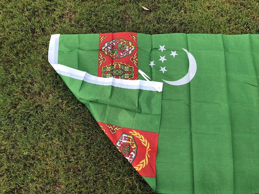 BANDERA DE SKY Bandera nacional de Turmenistán 90x150cm 3x5 pies Banner colgante de poliéster de Turmenistán decoración publicitaria al aire libre - imagen 4