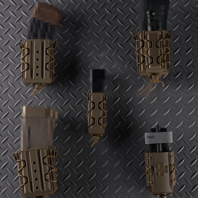 Bolsa para revistas de 9mm, cordón elástico ajustable para exteriores, funda para revistas Molle de caza y tiro de expansión de 9mm/45acp - imagen 3