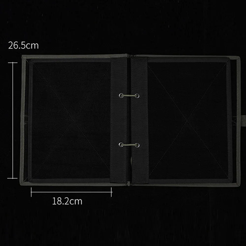 Libro de almacenamiento de brazalete con 4 pegatinas mágicas, gancho y bucle, insignia de moral, página de visualización de pasta, juego Airsoft, brazalete, libro para coleccionar - imagen 3