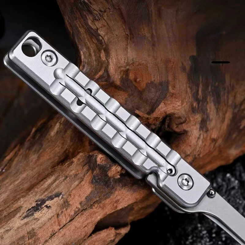 Cuchillo táctico mini plegable de acero inoxidable para llavero - imagen 3