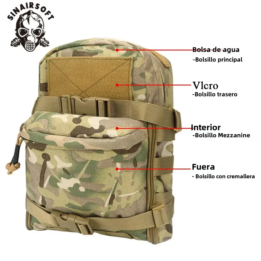 Chaleco táctico al aire libre, bolsa de nailon 1000D, mochila ligera impermeable, bolsa de accesorios MOLLE, mochila deportiva para acampar y cazar - imagen 5