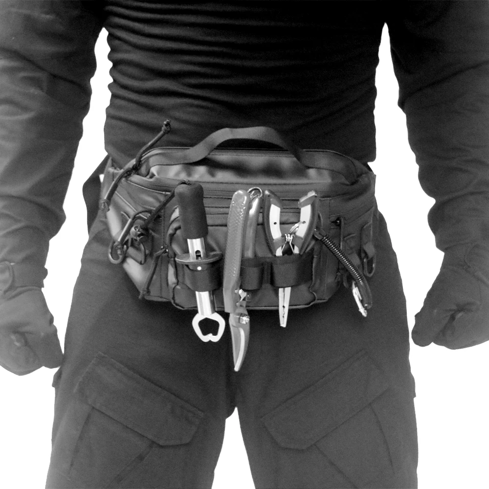 Bolsa de pesca al aire libre con cremallera, bolsa de pesca ligera impermeable, riñonera multifuncional, bolsa de pecho, bolsa de deportes al aire libre para hombres