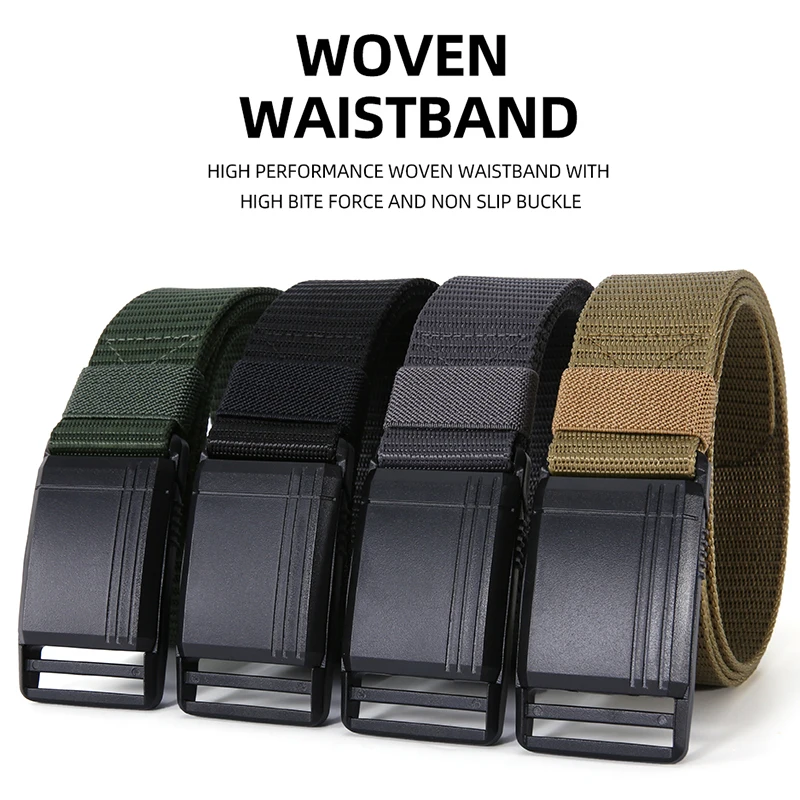 Cinturón táctico genuino de liberación rápida para exteriores, accesorios deportivos de nailon Real suave, cinturón negro para hombres y mujeres - imagen 2