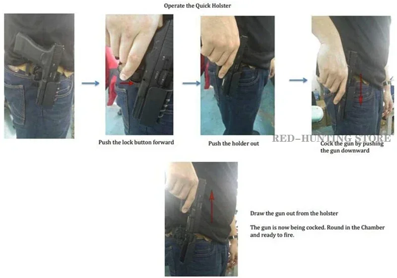 Funda GL 19 34 de extracción rápida, accesorios para funda de cintura, bolsa para equipo táctico, funda para mano derecha - imagen 5