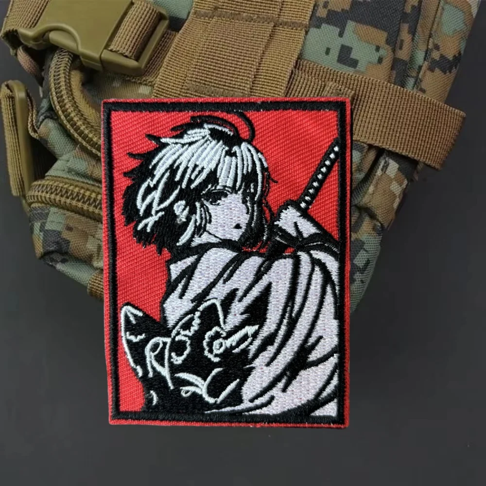 Parche táctico japonés samurái para chica, parches bordados con gancho y bucle para ropa, insignia de moral militar, brazalete, pegatinas para mochila - imagen 4