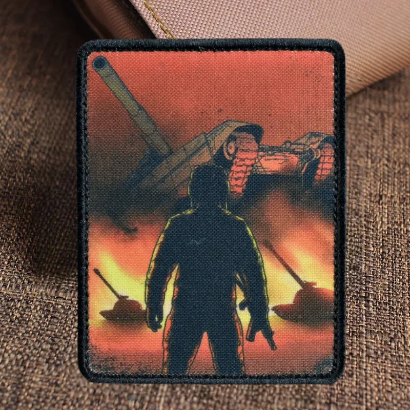 Parche con estampado táctico War Terminator, insignia de moral con gancho y bucle militar, mochilas, sombreros, parches adhesivos decorativos para ropa